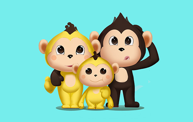 海南文博会IP形象设计抱抱猴吉祥物