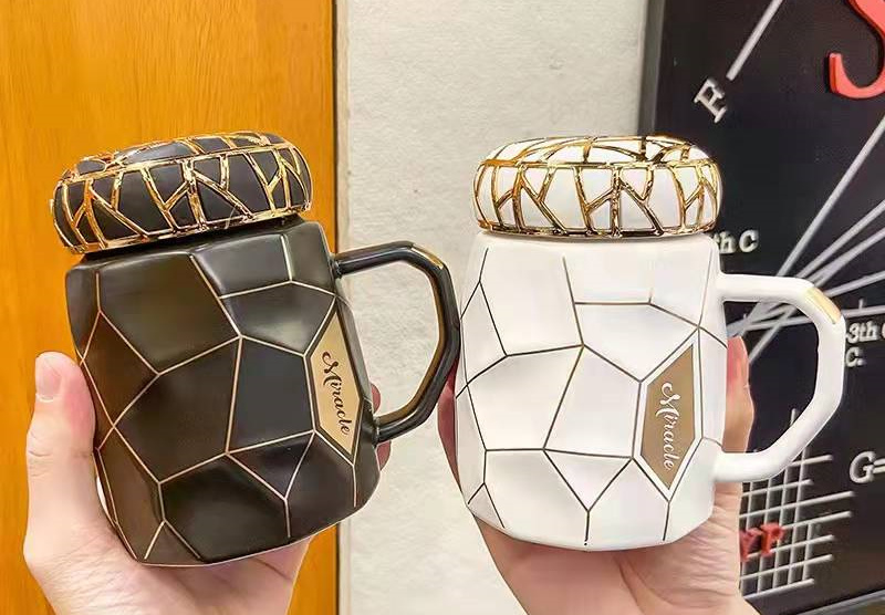 文创产品,创意北欧风金线陶瓷杯马克杯,文创设计